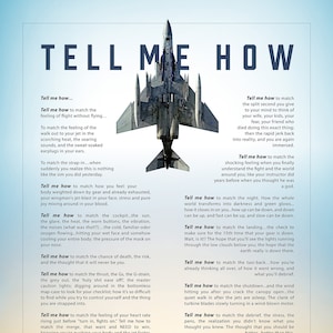 F-4 Phantom with the Tell Me How description of flight. This is a museum quality poster on ultra premium  luster photo paper.