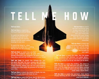 F-35A with the Tell Me How description of flight. This is a museum quality poster on ultra premium  luster photo paper.