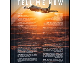 P-3 Orion Acrylic print ready to hang with the Tell Me How description of military flight.