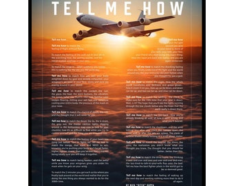 KC-135 Metallic print ready to hang with the Tell Me How description of military flight.