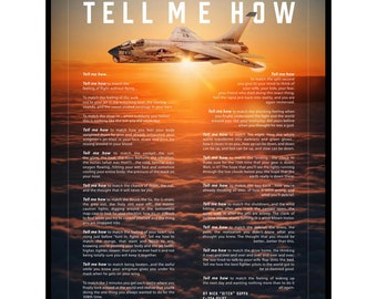 F-8 Metallic print ready to hang with the Tell Me How description of military flight.