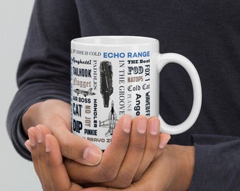 Our "Say Again"  Naval Air Mug With F/A-18 and Pilot Lingo Naval Aviator  Wings