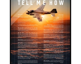 A-6 Intruder Acrylic print ready to hang with the Tell Me How description of military flight.
