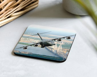 Cork-back coaster with C-17 Charleston