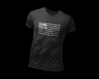 Ronal Reagan's Freedom Quote On Our Men’s premium heavyweight tee