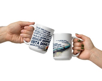 New! Railroad Mug With The Words and Lingo on Our White glossy mug
