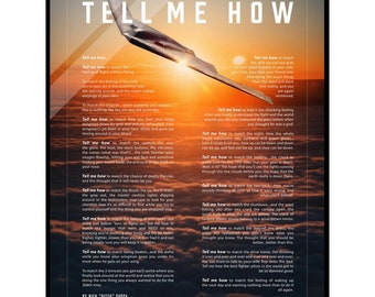 B-2 Bomber Acrylic print ready to hang with the Tell Me How description of military flight.