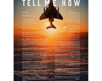 F-4  Phantom with the Tell Me How description of flight. This is a museum quality poster on ultra premium  luster photo paper.