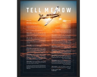 T-6 Texan II, framed and ready for hanging.  With Tell Me How description of military flight.