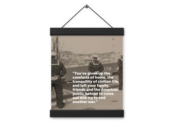 An inspiring quote on our simple poster with hangers