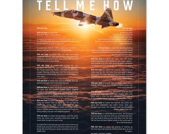 T-38 Talon with the Tell Me How description of flight. This is a museum quality poster on ultra premium  luster photo paper.