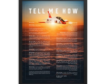 T-45A framed poster with the Tell Me How description of military flight.