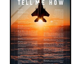 F-15 Eagle Acrylic print ready to hang with the Tell Me How description of military flight.