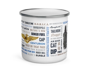Naval Air Carrier Operations Language Enamel Mug