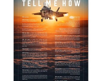 F-35B with the Tell Me How description of flight. This is a museum quality poster on ultra premium  luster photo paper.