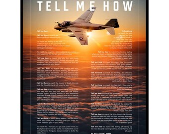 A-6  Intruder Metallic print ready to hang with the Tell Me How description of military flight.