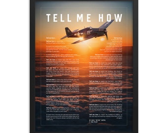 World War II Collection,  F6F Hellcat sunset, framed and ready for hanging