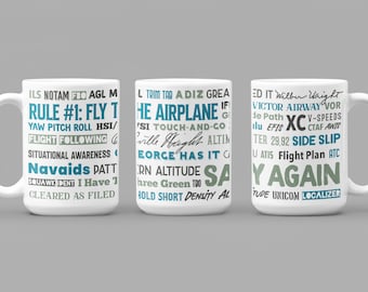 The Words Used By Private Pilots On Our White glossy mug