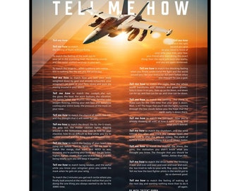 E/A-18G Growler Acrylic print ready to hang with the Tell Me How description of military flight.