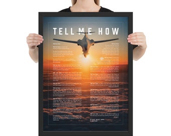 B-1B "Bone", framed, with the Tell Me How ode to flight.
