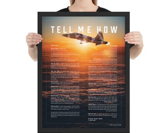 P-3B Orion, sunset, framed, with the Tell Me How ode to flight.