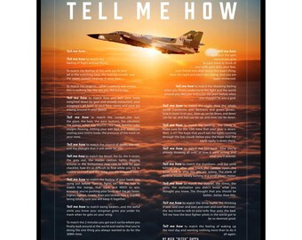 F-111F Metallic print ready to hang with the Tell Me How description of military flight.