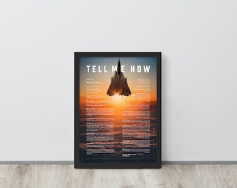 F-14 Tomcat Lean-To With Tell Me How Ode to Military Fight. Framed and ready to use.