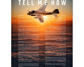 A-6  with the Tell Me How description of flight. This is a museum quality poster on ultra premium  luster photo paper.