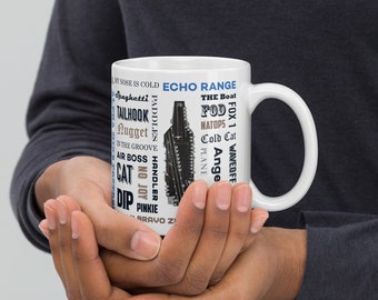 Naval Air "Say Again" Mug With Navy Flight Deck Talk and Cockpit Comm  With Naval Aviator Wings