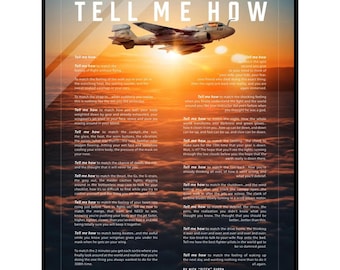 EA-6B Prowler Acrylic print ready to hang with the Tell Me How description of military flight.