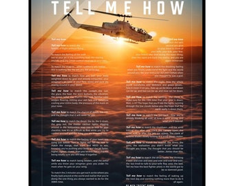 Cobra Helicopter Acrylic print ready to hang with the Tell Me How description of military flight.