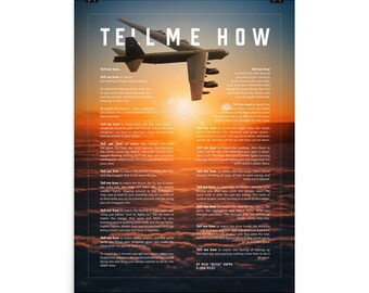 B-52, sunset, poster only ready for framing with Tell Me How ode