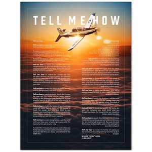 T-6 Texan II con la descripción Tell Me How del vuelo. Este es un póster de calidad de museo en papel fotográfico ultra premium.