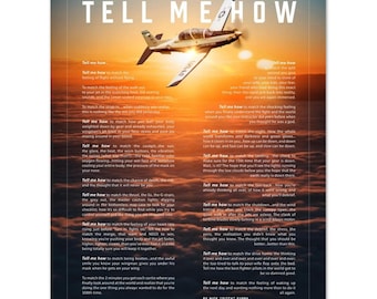 T-6 Texan II with the Tell Me How description of flight. This is a museum quality poster on ultra premium  luster photo paper.