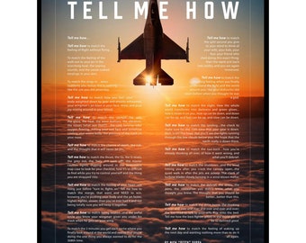 F-16 Viper Metallic print ready to hang with the Tell Me How description of military flight.