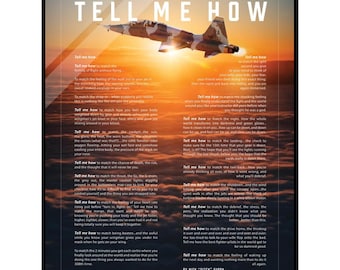 T-38 Talon Acrylic print ready to hang with the Tell Me How description of military flight.