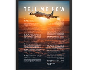 P-3C Orion. Framed and ready to hang with the Tell Me How description of military flight.