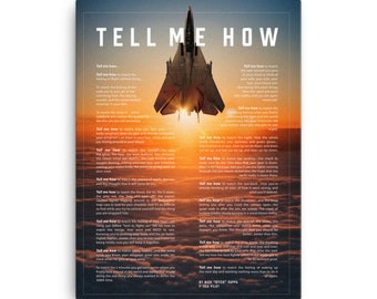 F-14 Tomcat sunset on Canvas, with Tell Me How Ode to flight, ready for hanging