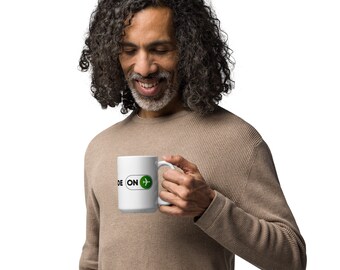 White glossy mug with Airplane Mode ON