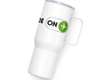 Travel mug with a handle Airplane Mode ON