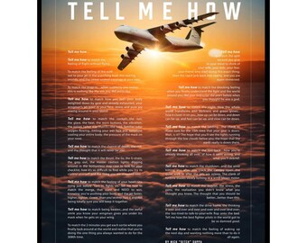 C-5 Metallic print ready to hang with the Tell Me How description of military flight.
