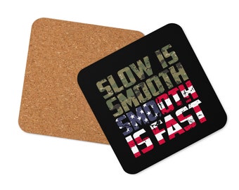 Cork-back coaster with Special Operators Motto