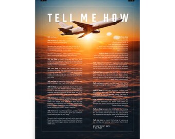 KC-10 with the Tell Me How description of flight. This is a museum quality poster on ultra premium  luster photo paper.