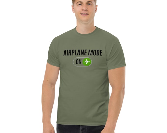 Featured listing image: Men's classic tee with Airplane Mode ON