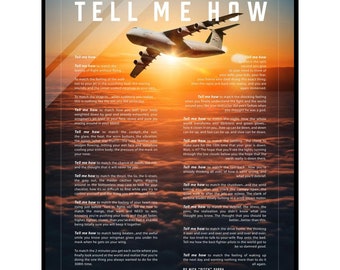 C-5 Galaxy transport Acrylic print ready to hang with the Tell Me How description of military flight.