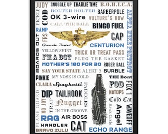 Naval air poster from our Say Again series. Framed photo paper poster