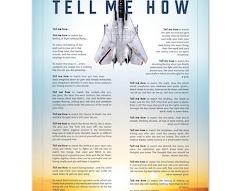 F-14 Tomcat Blue Sky With Tell Me How Ode To Flight on Premium Lustre Paper