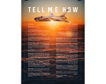 F-8E Crusader with the Tell Me How description of flight. This is a museum quality poster on ultra premium  luster photo paper.