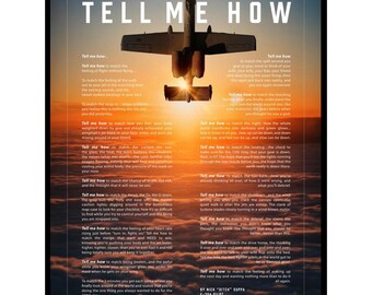A-10 Metallic print ready to hang with the Tell Me How description of military flight.