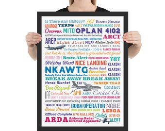 Say Again tanker poster, framed, ready for hanging. Air refueling tanker series.